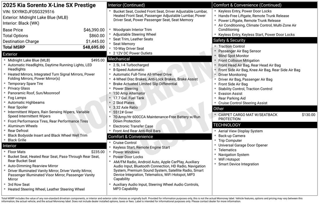 2025 Kia Sorento X-Line SX Prestige