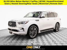 2021 INFINITI QX80 with Moonstone White Exterior